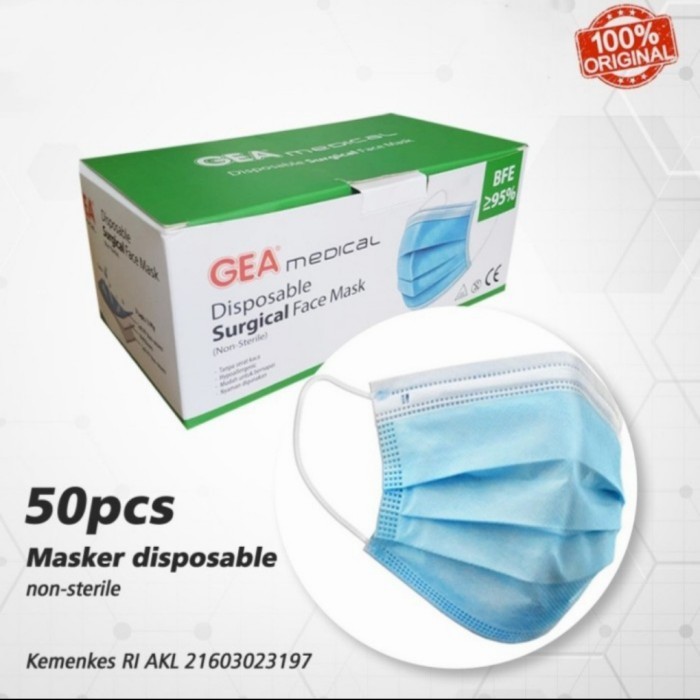 Masker GEA medical earloop 3 ply/gea masker