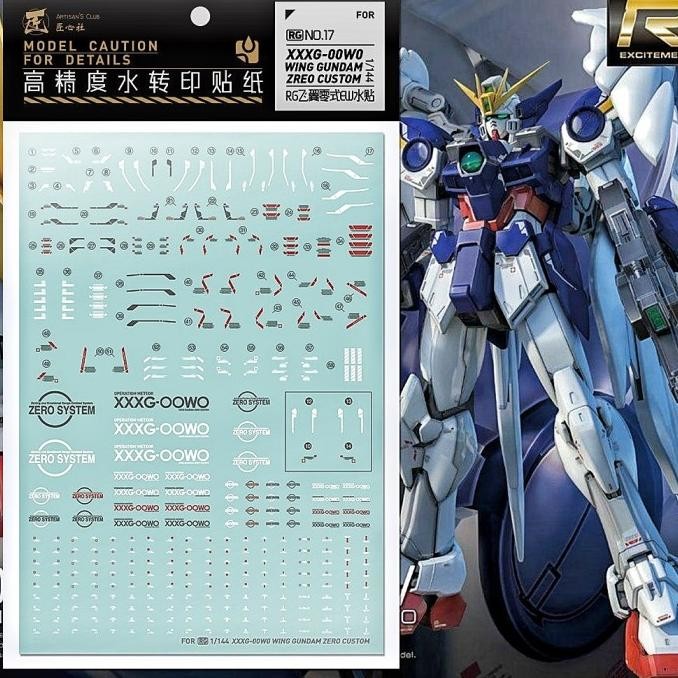 Promo RG WING GUNDAM ZERO EW WATER DECAL ARTISAN'S CLUB DECAL COD
