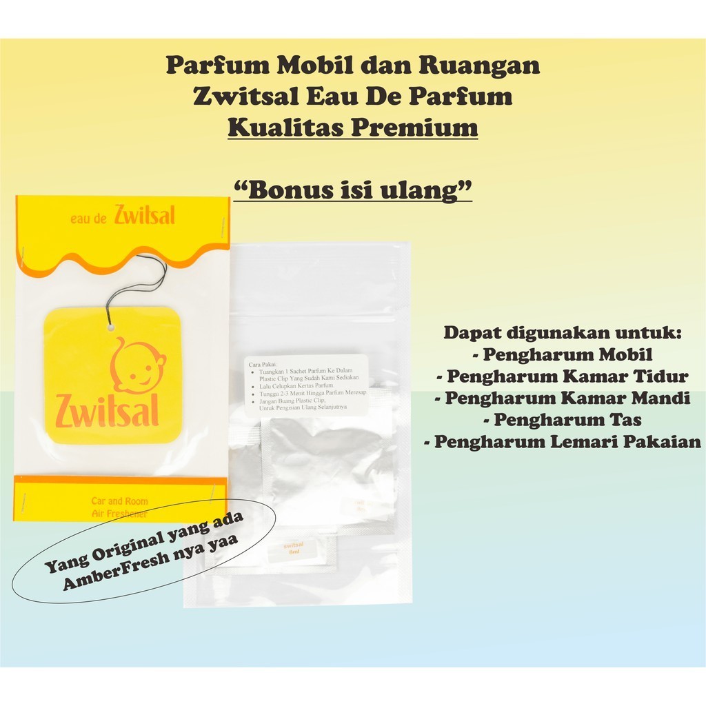 Parfum Mobil dan Ruangan Zwitsal/Switsal baby-Kualitas Premium (bonus isi ulang)