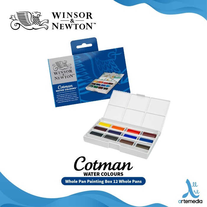 

TERBARU Cat Air Winsor & Newton Cotman Watercolor 12 Whole Pan Painting Box