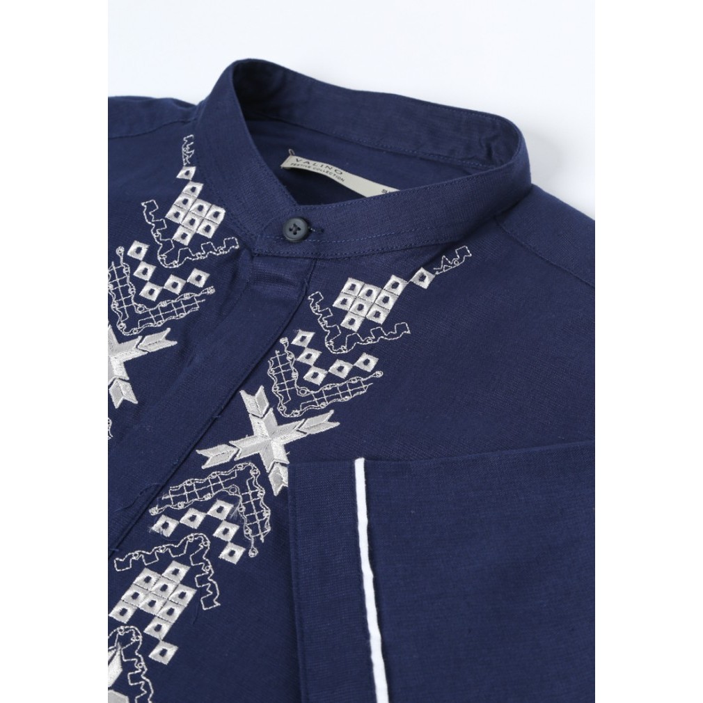 Murah VALINO KEMEJA KOKO LENGAN PENDEK PRIA BIRU NAVY - V-ADEF15-M9 Non COD