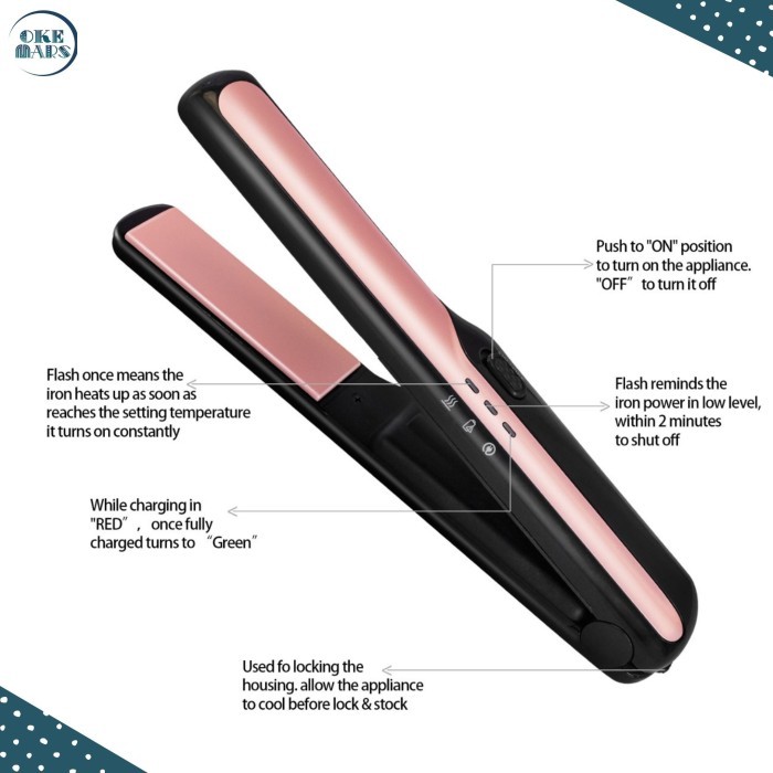 Ready Stock Catokan Rambut Tanpa Kabel Catokan Wireless Portable