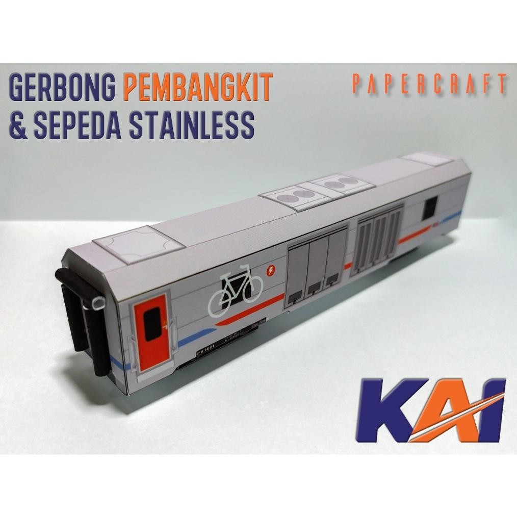 fx-23 3D Papercraft Kereta Api Indonesia Lokomotif CC 206 Pola Kertas DIY Premium