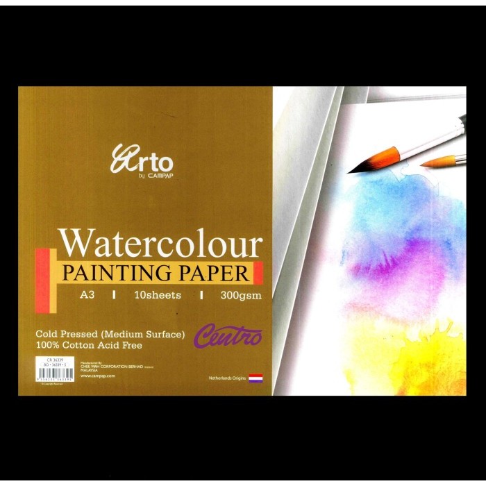

HOT SALE Arto Watercolour Painting Paper A3 300 Gsm Kertas Cat Air 100% Cotton