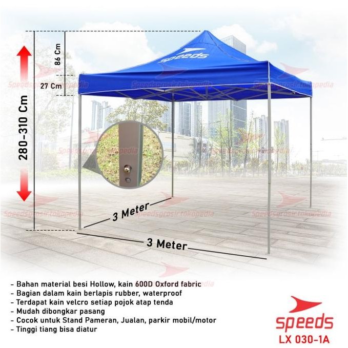 Tenda Lipat 3x3 M Tenda Bazar Pameran Tenda Jualan Otomatis 030-1