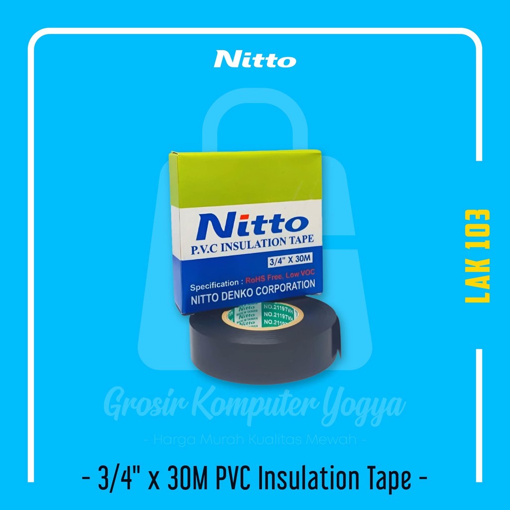 

Nitto 3/4" x 30M PVC Insulation Tape Isolasi Listrik