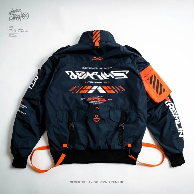 KREMLIN X NEVERTOOLAVISH BOMBER JACKET ZODIAC COLORS - AQUARIUS STOK TERBATAS