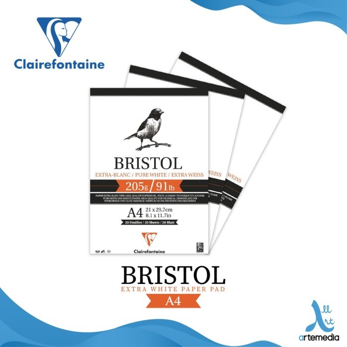 

TERMURAH Clairefontaine Bristol A4 Extra White Paper Pad Kertas Gambar