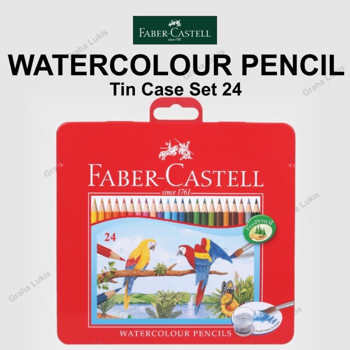 

HRG DISKON Pensil Warna Faber Castell Water Colour 24 Warna Ukuran Long Tin Case