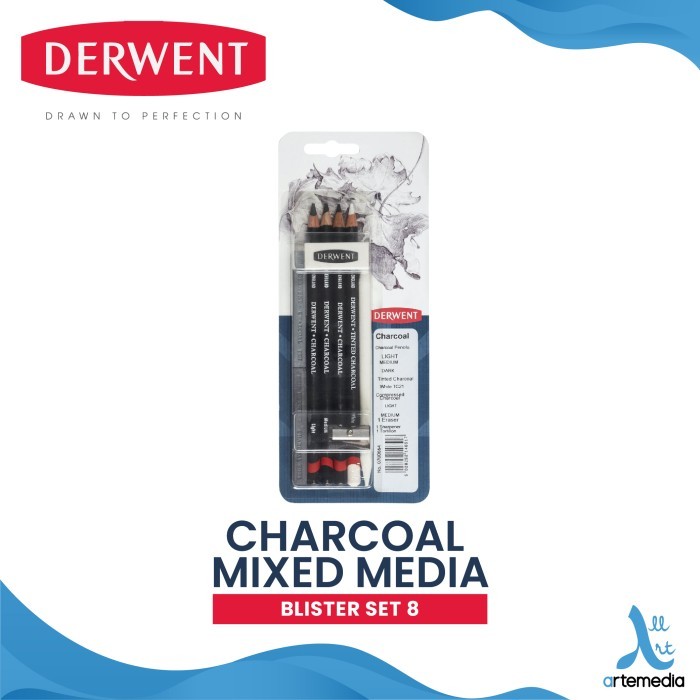 

BRG BARU Pensil Arang Derwent Charcoal Mixed Media 8 Blister Set