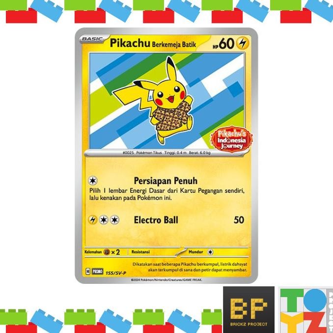Sale Pokemon Batik Staryu - Kartu Pikachu Berkemeja Batik 155/SV-P Indonesia - Limited Edition
