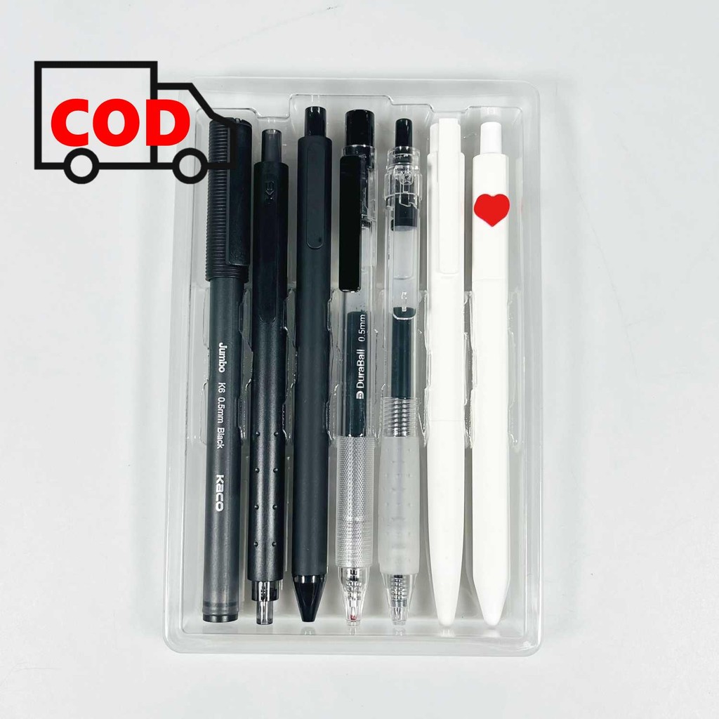 

Pena Pulpen Gel 0.5mm Set Tinta Hitam 7PCS Cepat Kering Alat Tulis Sekolah Kantor Berkualitas