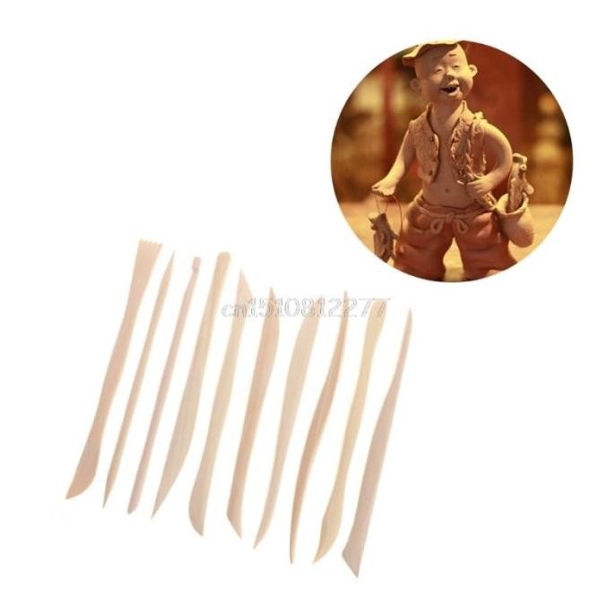 

Promo Wooden Pottery Clay Sculpture Carving Modelling Tools (10x2pcs) COD