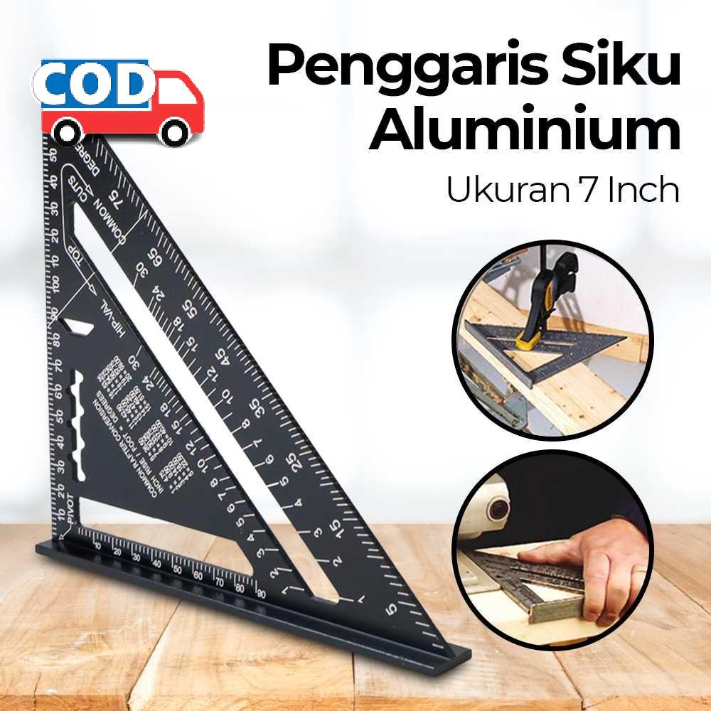 

Penggaris Siku Segitiga 7 Inch Mistar Tukang Multifungsi Triangle Ruler Aluminium Akurat