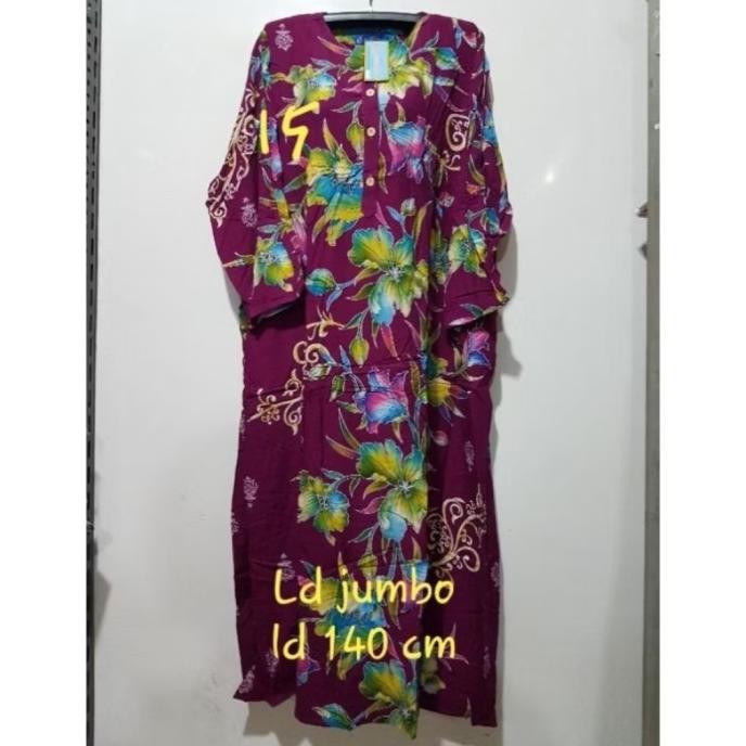 Sale Daster Longdress Jumbo Kencana Ungu Label Biru Lengan Panjang Ld 140