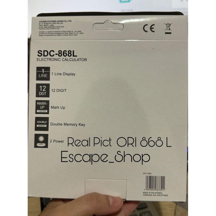 

ORIGINAL KALKULATOR CITIZEN TYPE SDC 868 L - CITIZEN SDC 868 L ORI