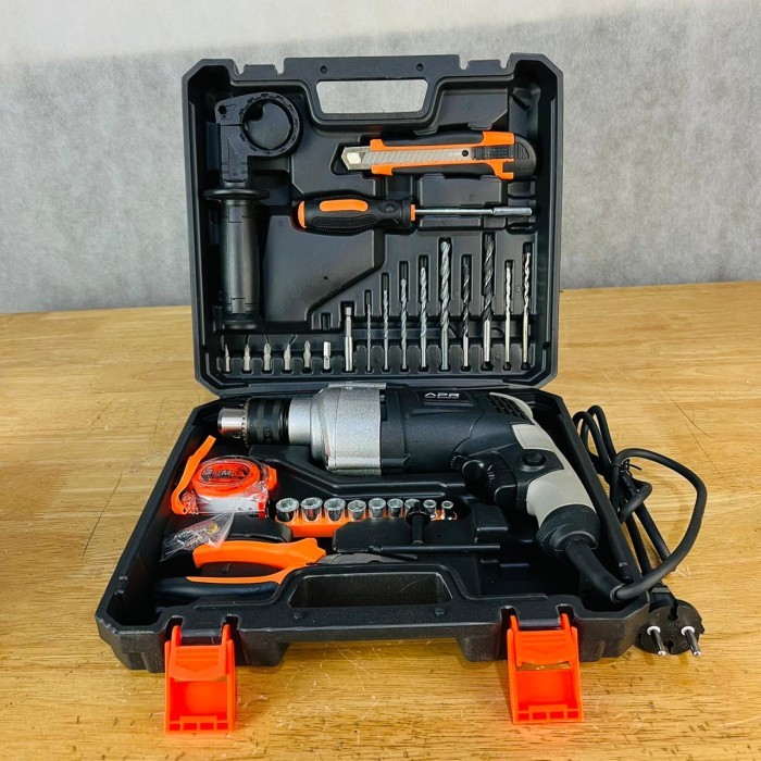 Bor Listrik 13mm Fullset bor tembok beton besi kayu jld 8013