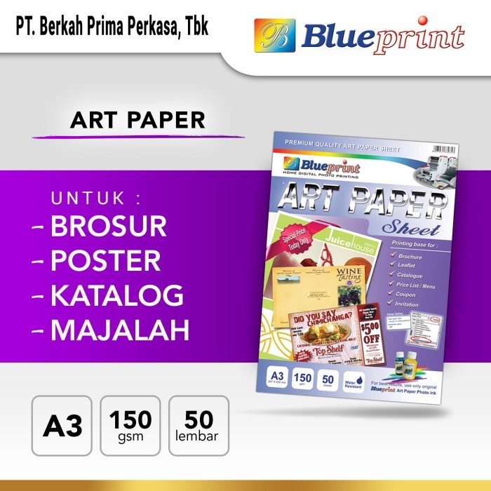

Kertas Art Paper BLUEPRINT A3 150 gsm