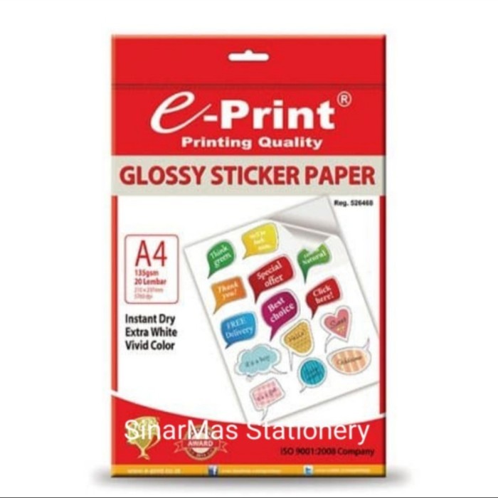 

Kertas Foto E Print A4 135 gsm Glossy Sticker Paper - Photo Paper A4