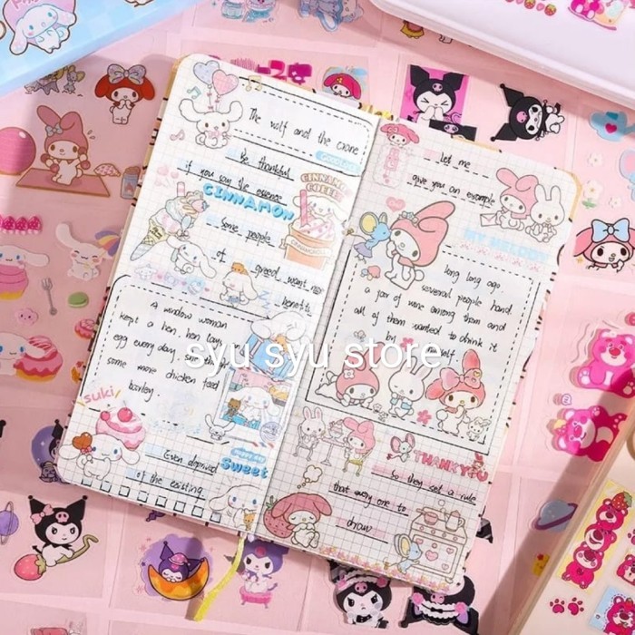 

Set Sticker Box Isi 100 Pc Kuromi My Melody Cinamoroll