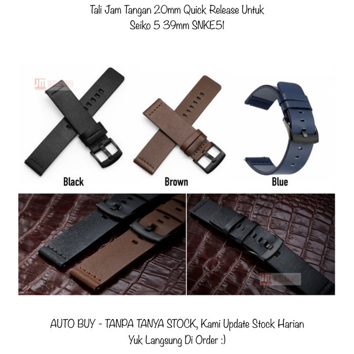 TERBARU - Modern 20mm Strap Seiko 5 39mm SNKE51 - Tali Jam Tangan Leather Kulit
