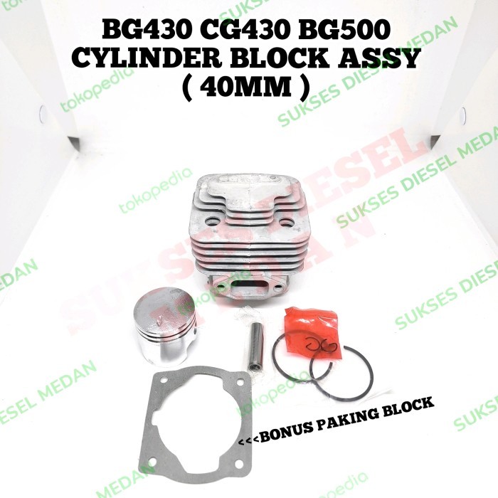 BG430 CG430 BG500 TL43 Cylinder Block Blok Mesin Potong Rumput 40mm