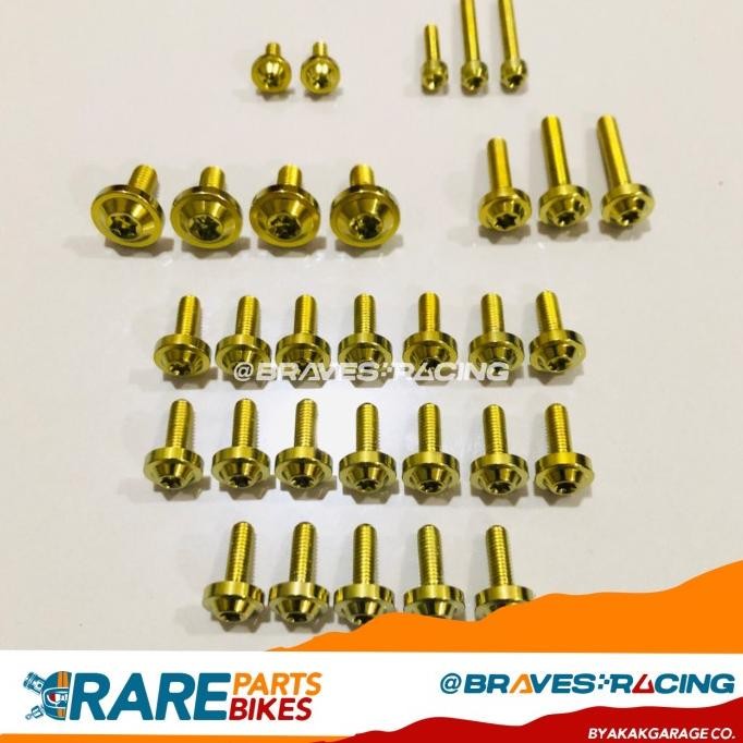 Titanium Bolt Body Cover Set for NSR SP - Baut Titanium (Gold)