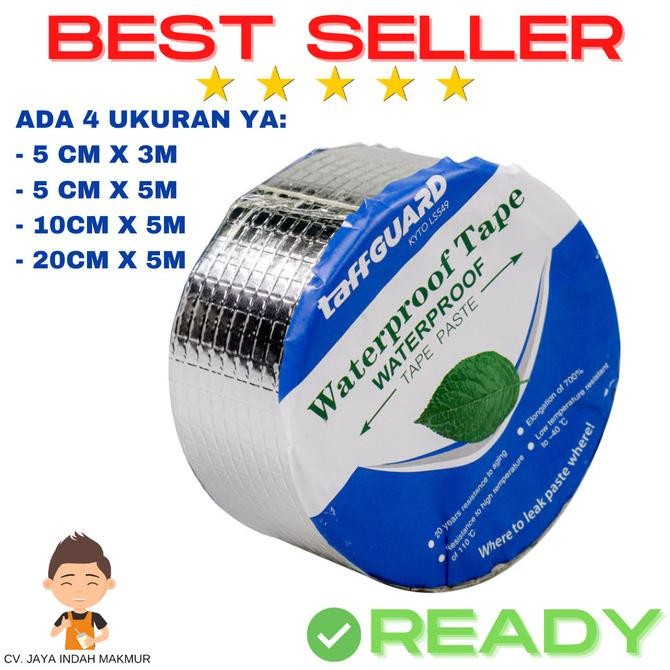 

LAKBAN ANTI BOCOR PENAMBAL ATAP KARPET TALANG PIPA FOIL BUTY 20CM X 5M ASLI