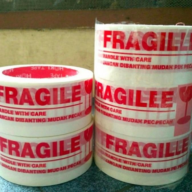 

LAKBAN FRAGILE MERAH 2INC 90YARD ISI 6ROLL ASLI