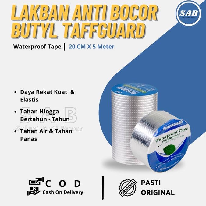 

LAKBAN ALUMUNIUM FOIL WATERPROOF TAMBAL ATAP PIPA BOCOR UKURAN JUMBO ASLI