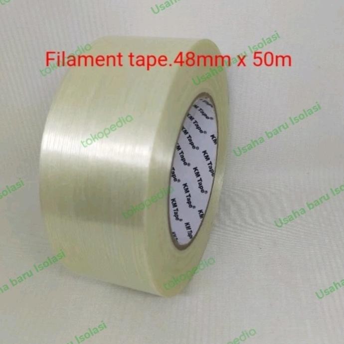 

FILAMEN TAPE CLER LAKBAN SERAT BENING SIZE24MM50M ASLI