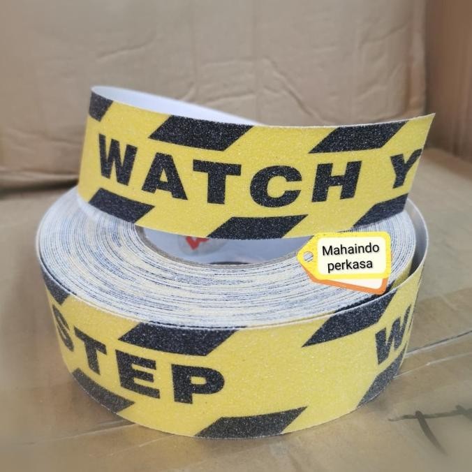 

ANTI SLIP TANGGA CAUTION WHAT YOUR STEP / LAKBAN KASAR AMPLAS / 5CM/5M ASLI