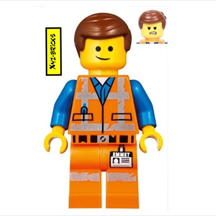 BERMUTU LEGO TLM142 - The Lego Movie 2 Emmet Minifigure (Lopsided Smile/Angry)