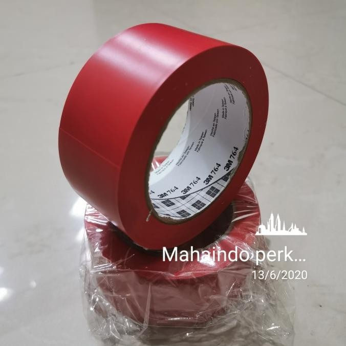 

3M 764 RED FLOOR MARKING TAPE - LAKBAN LANTAI VINYL TAPE 2" X 33 METER ASLI