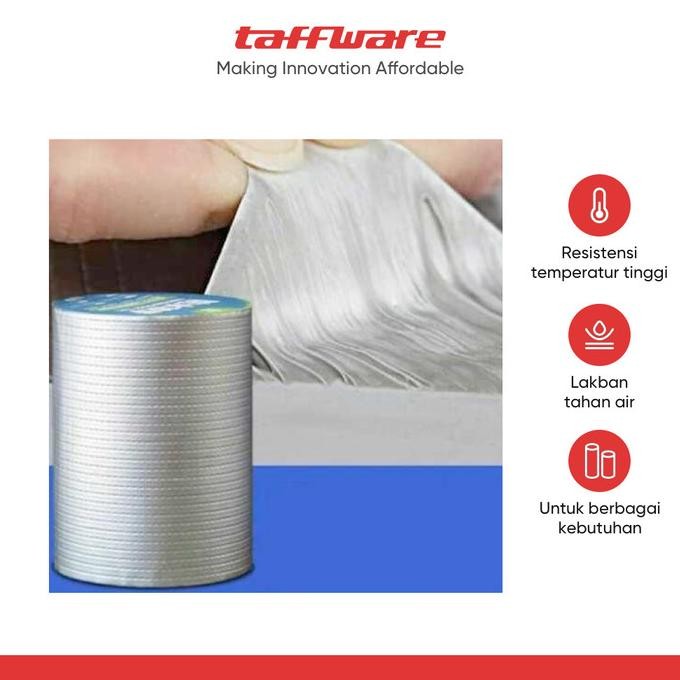 

TAFFGUARD LAKBAN ALUMINIUM FOIL BUTYL SUPER AHESIVE DUCT TAPE 20CMX5M ASLI