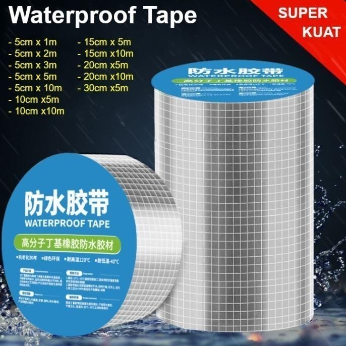 

LAKBAN ANTI BOCOR ANTI AIR ALUMINIUM FOIL WATERPROOF TAPE 5CM X 10M ASLI