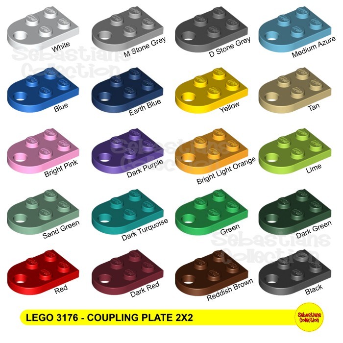 BERMUTU LEGO 3176 - COUPLING PLATE 2X2