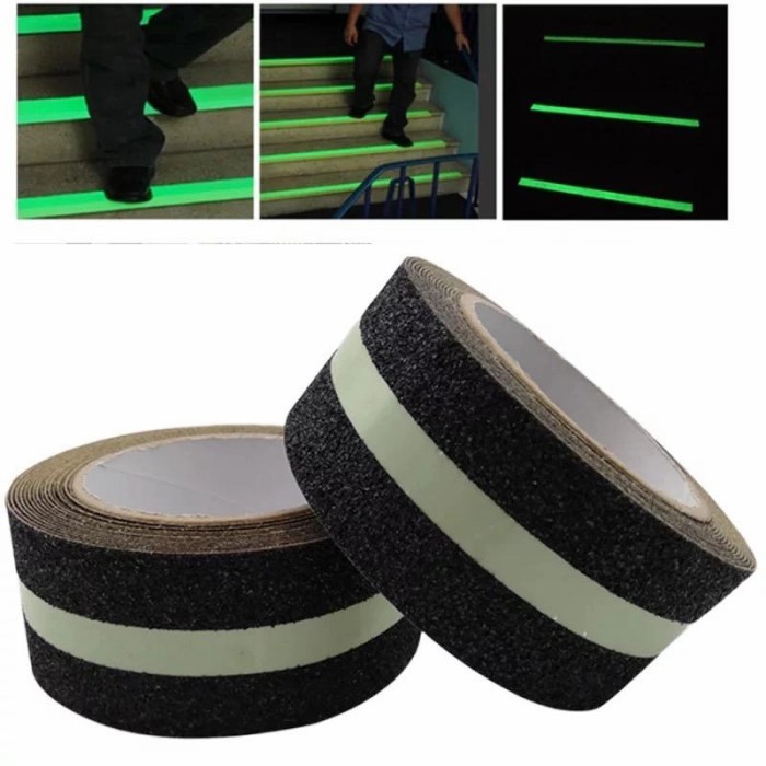 

Lakban Lakban Lantai Anti Slip Tangga Glow Tape Stiker Fosfor 5Cm X 5 Meter