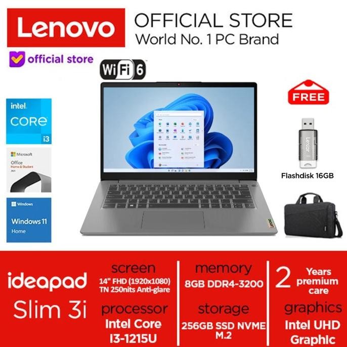 Laptop Lenovo Ideapad Slim 3I I3-1115G4 8Gb 256Gb Ssd Win11+Ohs