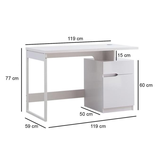 Lexa Desk - Meja Kerja / Belajar Minimalis Lemari Laci Besi