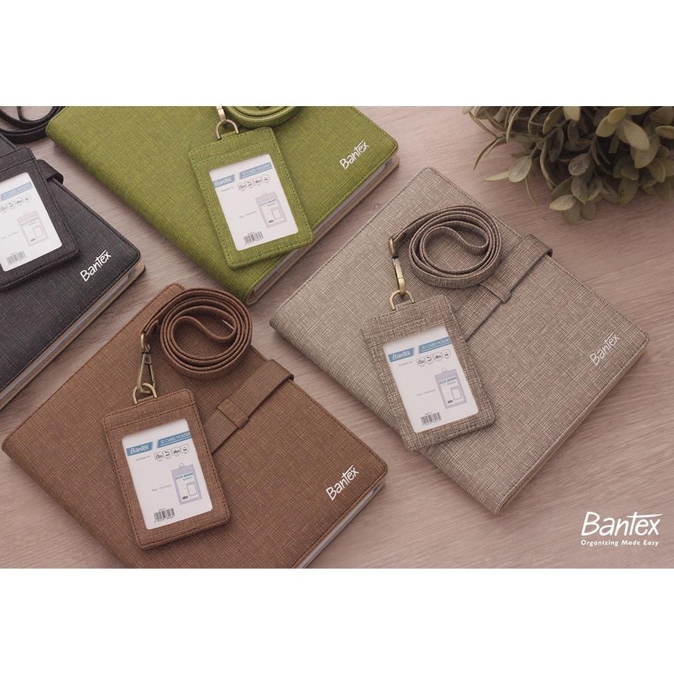 

ORIGINAL Bantex Leather Name Tag ID Card Holder Brown 8869 03 Kulit Sintetis Lanyard Tali Bu-95