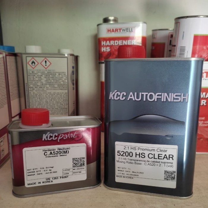 TERBARU vernis Premium Clear KCC Hs 5200 1.L Hardener KCC Medium CA520 0.5L BISA GOSEND