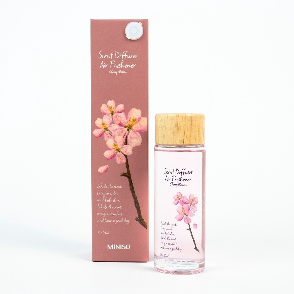 MINISO SCENT DIFFUSER 95mL Sakura Reed Diffuser Flower Air Freshener Aromaterapi Parfum Ruangan