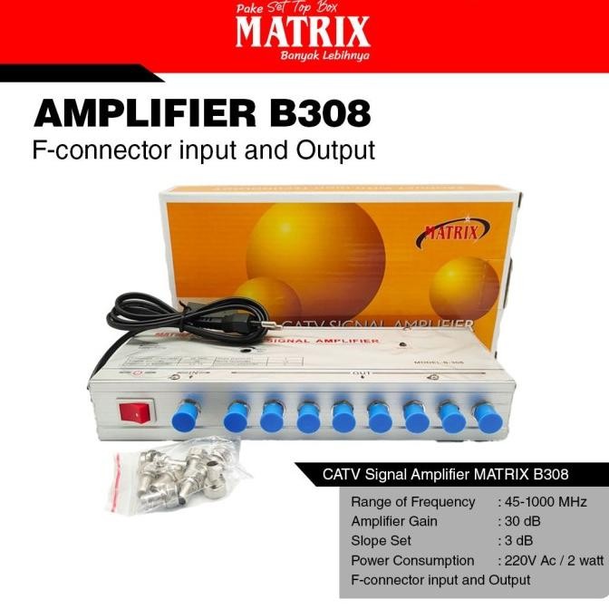 BOOSTER MATRIX CATV SIGNAL AMPLIFIER MODEL B-308 8 WAY