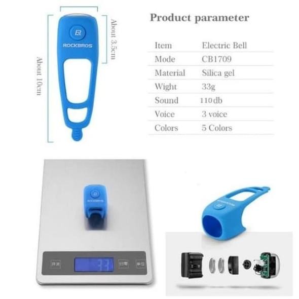 BEL SEPEDA ANAK ROCKBROS BEL SEPEDA ELEKTRIK 3 MODE RINGTONE ORIGINAL