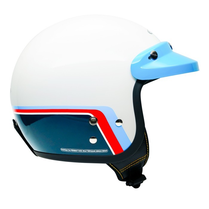 Helm Cargloss Race Track Cfm Retro Half Face - Race Track White