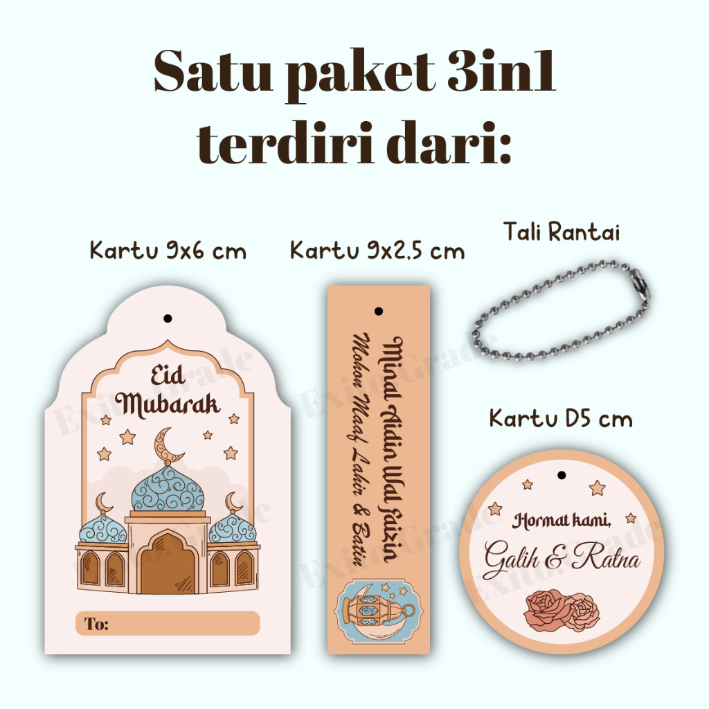 

Kartu Ucapan & Hangtag 3In1 Lebaran Idul Fitri / Hampers Lebaran