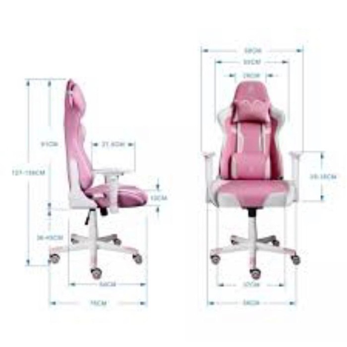 1STPLAYER FD-GC1 Gaming Chair Pink White Edition - All Steel Skeleton