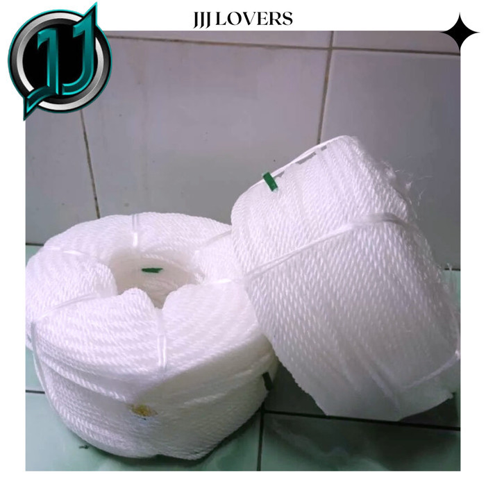 TERBARU Tali Tambang Kecil plastik Nilon Tambang Putih Tambang Nylon 3mm 1 Rol BISA GRAB