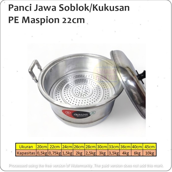 Panci Soblok/Kukusan/Steamer Jawa Pe 22 Maspion